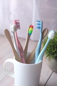 Image of toothbrushes in mug